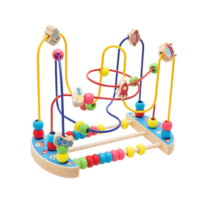 

YIWULAWooden Childrens Beads Space Ship Beads Puzzle Jigsaw Educational Toy For Kids