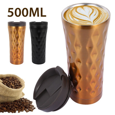 

Exquisite Travel Coffee Mug 500ml Stainless Steel Vacuum Insulated Cup Thermos Leakproof Big Capacity for Coffee Tea