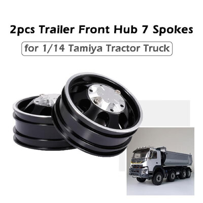 

2pcs Trailer Rear Hub Aluminum Alloy Rim 7 Spokes for 114 Tamiya Tractor Truck RC Climber Trailer