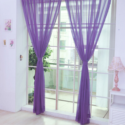 

Siaonvr 1 PCS Pure Color Tulle Door Window Curtain Drape Panel Sheer Scarf Valances