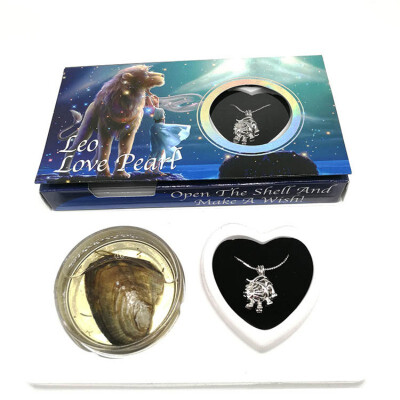 

12 Zodiac Sign Pendant Necklace Gift Box Set DIY Natural Freshwater Aquaculture Clam Necklace