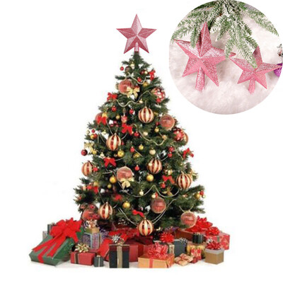 

JPGIF Pale Pink Christmas tree top star Topper Glitter finish 15cm star for top tree