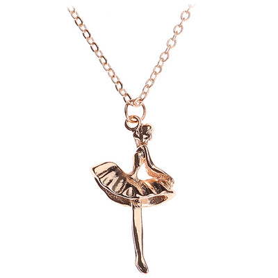 

Women Necklace Pendant Gold Ballerina Girl Short Clavicle Chains Choker Jewelry