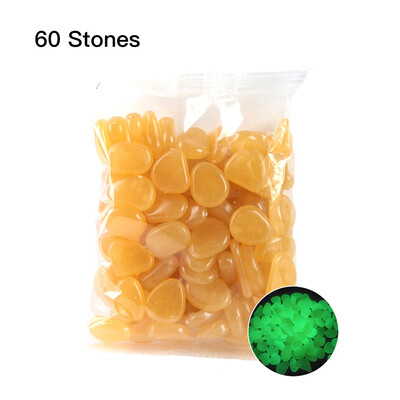 

60pcsBag Luminous Pebbles Colorful Stones Home Fish Tank Outdoor Decor Garden Walkway Glow in the Dark
