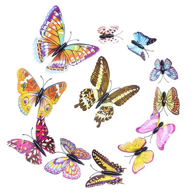 

12Pcs Wall Stickers Colorful PVC Butterfly Shape Wall Decal Sticker Home Living Room Nursery Refrigerator Stickers DIY Art Decorat