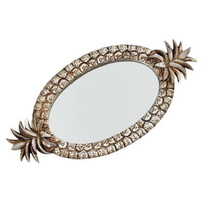 

Pineapple Design Vintage Resin Decorative Mirror Tray Storage Tray For Jewelry Cosmetic Key Food Serve Organizer