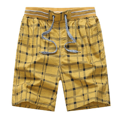 

Tailored Mens New Summer Casual Lattice Printing Cotton Loose Sport Beach Shorts Pants