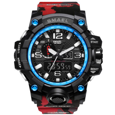 

Mens Stylish Sports Multi-function Electronic Waterproof Camouflage Watch Dual Display Wristwatches