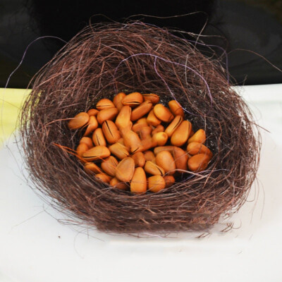 

Cute Mini Bird Nest for Easter Party Decoration Creative Natural Hemp Bird Nest Easter Garden Miniature Landscape Decor 20pcs