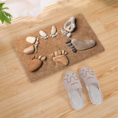 

Stone Pattern Floor Rug Anti-slip Mat Living Room Bedroom Doormat Carpet Decor