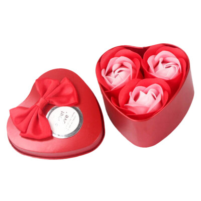 

JPGIF 3Pcs Heart Scented Bath Body Petal Rose Flower Soap Wedding Decoration Gift Blue