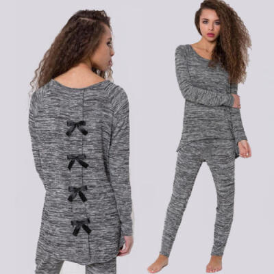 

USA 2PCS Women Sleepwear Long sleeve pajamas Sets Nightwear Home Suit TopsPants