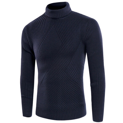 

Mens Winter Warm Turtleneck Sweaters Knitted Tops Pullover Slim Fit Knitwear