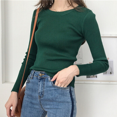 

sweater women pullover slim o-neck warm sweaters knitted korean jumper fashion women clothes pull femme poleras sueter