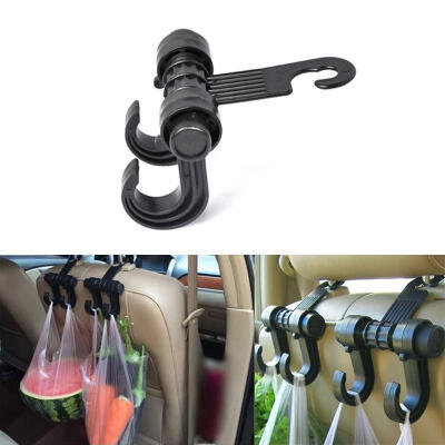 

Universal Car Seat Back Headrest Dual Hook Holder Organizer Plastic Hanger Fit For Bag Purse Clothes Coat