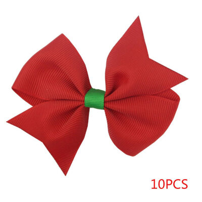 

10PCS Kids Girls Christmas Red Hair Accessories Bowknot Child Children Party Club Headdress Hair Band