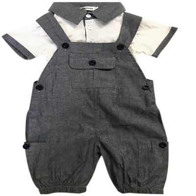 

Fashion Kids Set Solid Shirt Pants Newborn Short Sleeve Baby Boy Clothes Gentleman Kids Suit