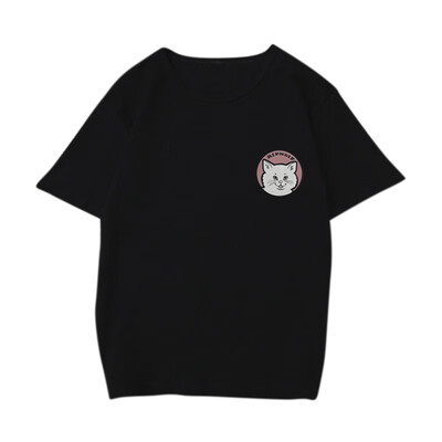 

Harajuku T Shirt for Women Kawaii Cute Cat Letter Printed Loose Tshirts Summer Sleeve White T-Shirt Girl Casual Tops