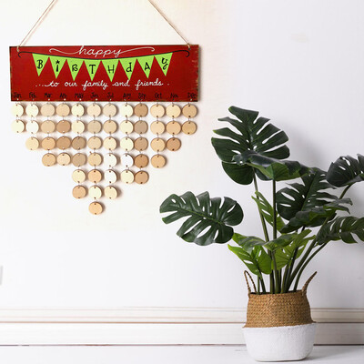 

Toponeto Family Birthday Board Plaque DIY Hanging Wooden Birthday Reminder Calendar A