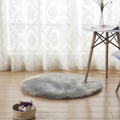 

Toponeto Wool Imitation Sheepskin Rugs Faux Fur Non Slip Bedroom Shaggy Carpet Mats