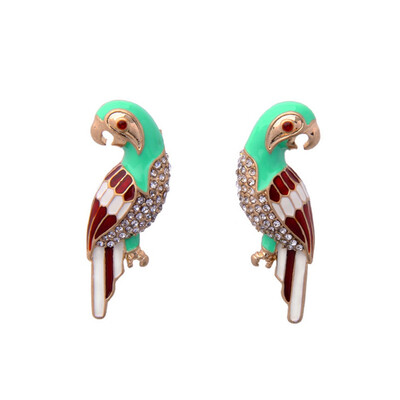 

Birds Stud Earrings Cute & Fashion Wholesale Fashion Jewelry Green Rhinestone cute earrings women bird