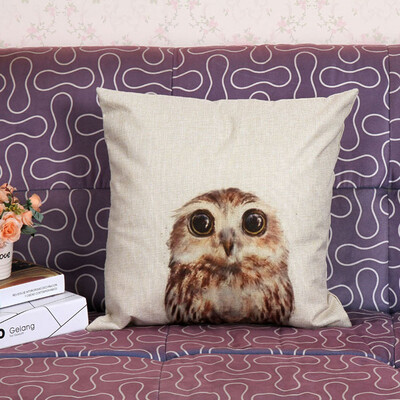 

〖Follure〗Vintage Owl Cotton Linen Pillow Case Sofa Waist Throw Cushion Cover Home Decor