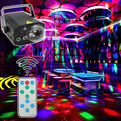 

Remote control LED colorful magic ball laser light bar sound control private room ktv flash laser light two in one stage lighting