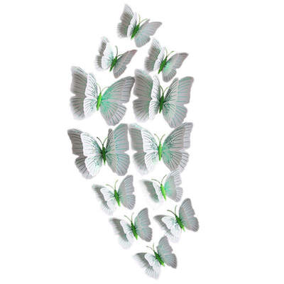 

12Pcs double-layer 3D Butterfly Wall Sticker for wedding decoration room Butterflies wall decor Fridge Magnet stickers