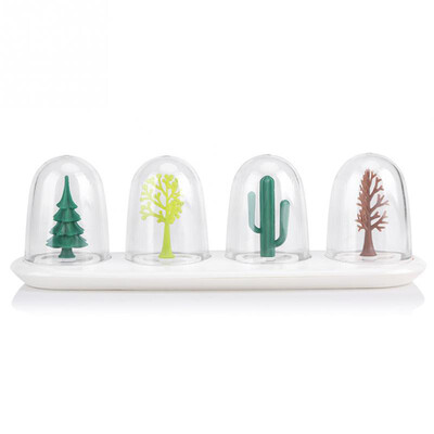 

4PCS Seasoning Jar Home Kitchen Seasoning Plant Seasoning Bottle Season Taste Animal Park Salt And Pepper Seasoning Tank