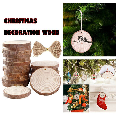 

Gobestart Wood Slices Circles 6-7 cm Sliced Wood Discs 10m Hemp Rope Natural Wood 12Pcs