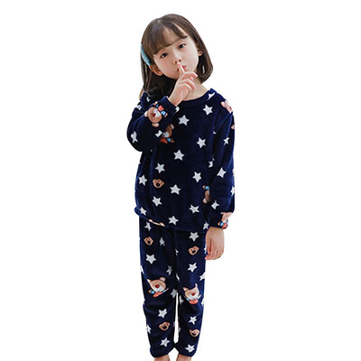 

Autumn Winter Unisex Baby Kids Pajama Sets For Girls Boys Long Sleeve Cartoon Print TopPants Outfits Baby Pajamas Sleepwear Set