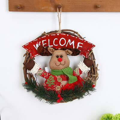 

Tailored Merry Christmas Party Poinsettia Pine Wreath Door Wall Garland Decoration