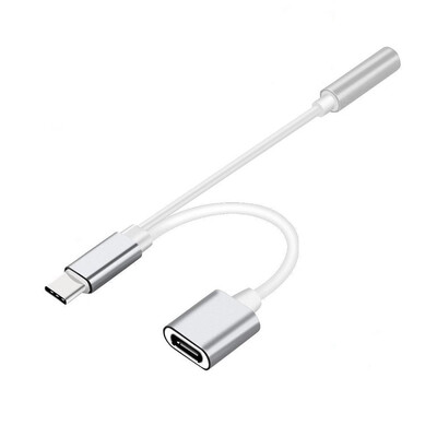 

〖Follure〗2in1 USB Type-C To 35mm Jack AUX Audio Splitter Converter Adapter Charge Cable