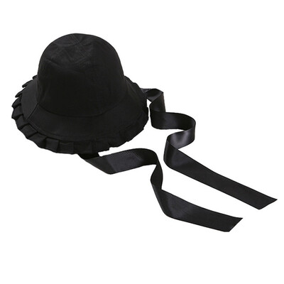 

Hat Japanese Sunshade Sun Hat Pleated Ruffled Ribbon New Bonnet Cap