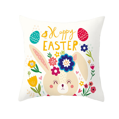 

〖Follure〗Easter Rabbit Print Pillow Case Polyester Sofa Car Cushion Cover Home Decor