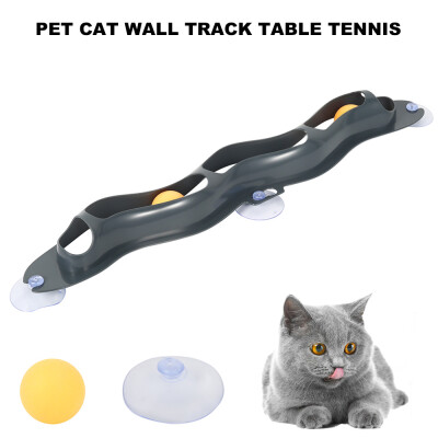 

Interactive Track Ball Cat Window Suction Cup Track Ball Pet Cat Wall Track Table Tennis Funny Cat Toys