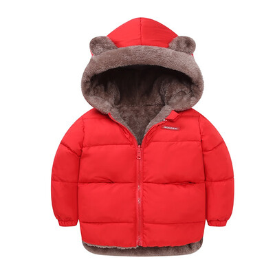 

1-6T Kids Baby Girlbaby Boy Hooded Down Jackets Casual Solid Color Windproof And Warm Thickening Childrens Down Coat