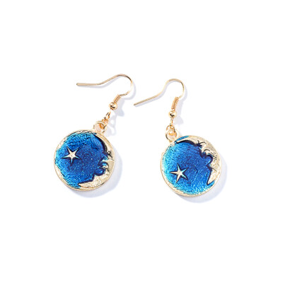 

1 Pair Unique Star Moon Planet Dangle Drop Earrings Fashion Alloy Hook Earring Women Jewelry Accessories Gifts