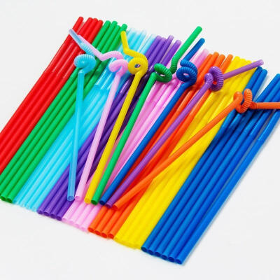 

100PCS Flexible Plastic Bendy Mixed Colours Party Disposable Drinking Straws Kids Birthday Wedding Decoration Event Supplies