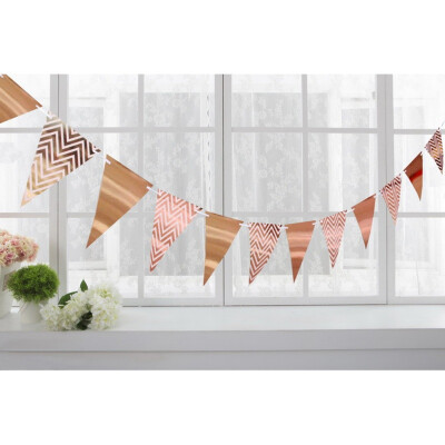 

3  Nordic Style Wave Pattern Hot Stamping Triangular Pull Flag Festival Party Supplies