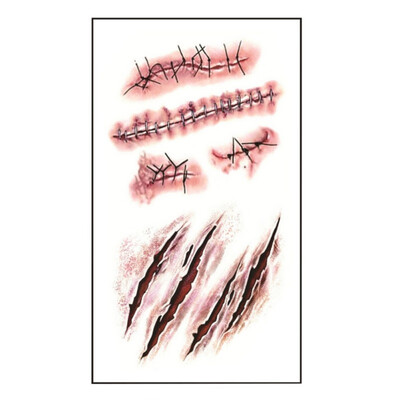 

Waterproof Temporary Fake Tattoo Stickers Scars Bleeding Wound Cool Design Body Art Make Up Stickers Tools Cosplay Costume