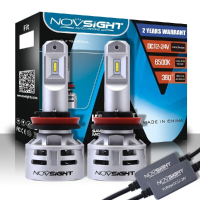 

NOVSIGHT H4 H11 H7 9005 Car Led Headlights H16JP 60W 10000LM Driving Fog Led Lights Lamps Bulbs 6500K White D45