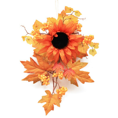 

Halloween cutting door hanging maple leaf ornaments harvest festival rattan desktop decoration bar counter pumpkin ornament