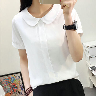 

2019 Korean Fashion Chiffon Ruffles Women Shirts Lady White Shirts O-Neck ShortLong Sleeve Blouse Shirt Female Blusa Women Tops