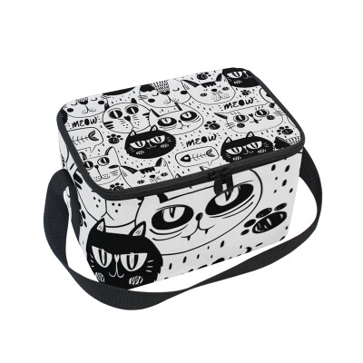 

ALAZA Insulated Lunch Box Lovely Cat Lunch Bag for Men Women Portable Tote Bag Cooler Bag