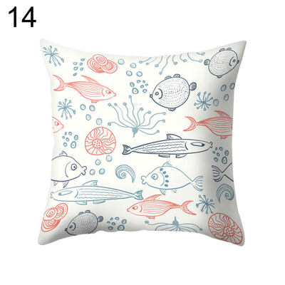 

Shell Wave Square Throw Pillow Protector Case Cushion Cover Bedding Articles