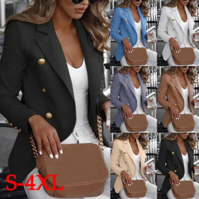 

UK Womens Suit Coat Slim Cardigan Tops Blazer Casual Long Sleeve Jacket Outwear