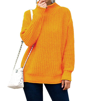 

Womens Mock Neck Cable Knit Pullover Sweater Fall Jumper Tops