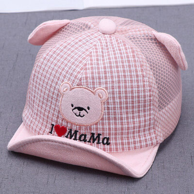 

Baby Hat for Kids Boy Girl Baseball Cap Embroidered Bear Baby Visor Child Cap Mesh Hats Adjustable Hat