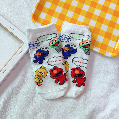 

Women Cute Cotton Socks Cartoon Print All Seasons Low Cut Socks Female Comfortable Socks